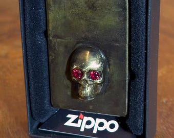 Zippo Lighter with custom "Skull" design #8
