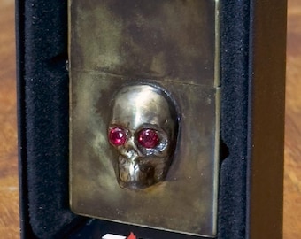 Zippo Lighter with custom "Skull" design #1