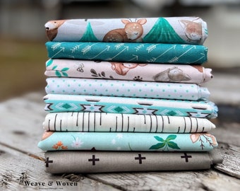 Woodland Baby Fat Quarter Bundle, Adorable Nursery Quilting Cotton Fabric | Weave & Woven