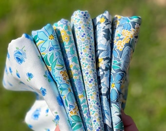 Spring Blues Liberty of London Fat Quarter Bundle, Quilting Cotton Fabric | Weave & Woven