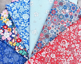 Ruby Tuesday Liberty of London Fat Quarter Bundle, Bold Floral Quilting Cotton Fabric | Weave & Woven