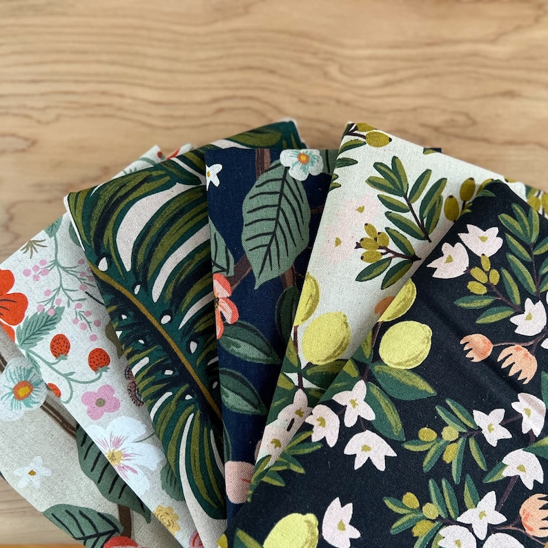 Rifle Paper Co. Citrus Florals Canvas Fat Quarter Bundle, Canvas Fabric, Cotton and Steel Fabric, Weave and Woven image 7