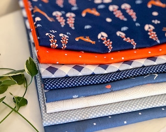 Fox in the Foxglove Fat Quarter Bundle, Adorable Woodland Nursery Fabric Bundle, Quilting Fabric | Weave & Woven