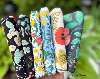 Rifle Paper Co. Garden Florals Canvas Fat Quarter Bundle, Canvas Fabric, Cotton and Steel Fabric, Weave and Woven