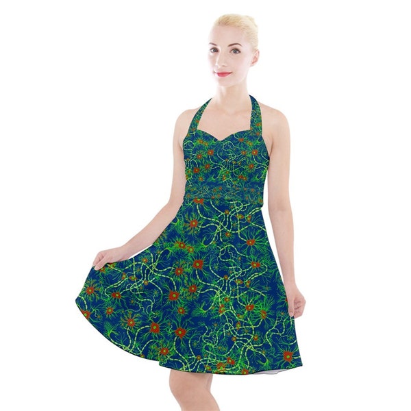 Taille XL | Royaume-Uni 14 | Robe dos nu Neuros bleu-vert