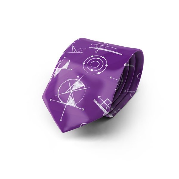 Purple Chalkboard Diagrams Tie