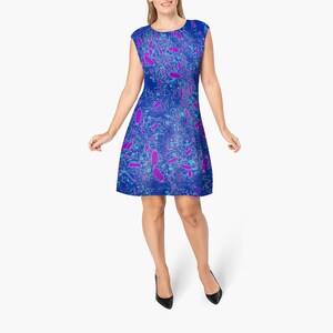 Bacteria Shapes Shift Dress Colour Options Blue