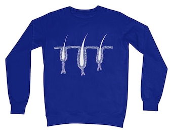 Hair Follicle Shape Jumper Sweater Science (Blue)