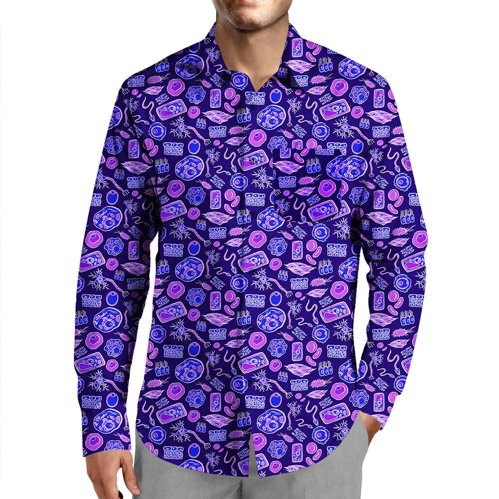 science dress shirts Men's slim fit shirt with science print