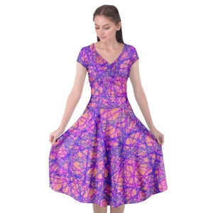 Genetic Editing Wrap Midi Science Dress Pink