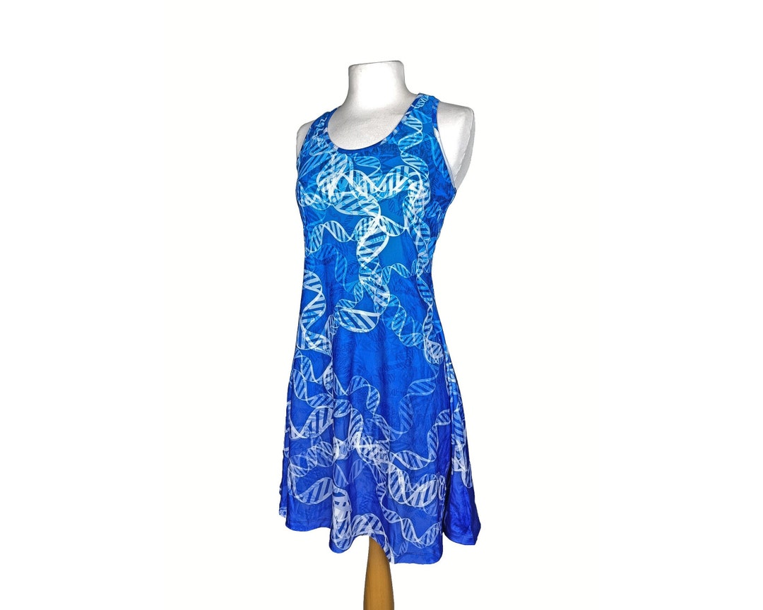 Blue DNA Cotton Tennis Dress Etsy