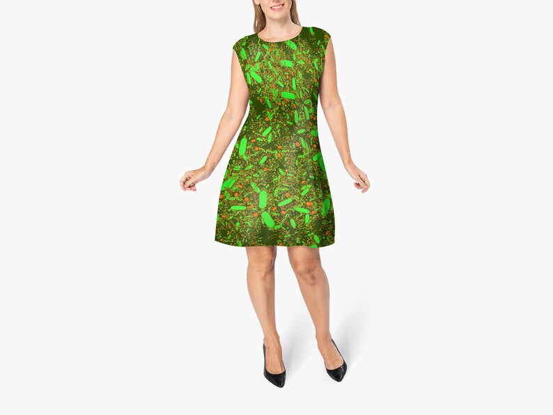 Bacteria Shapes Shift Dress Colour Options Green