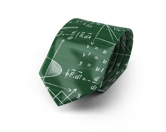 Chalkboard Equations & Diagrams Tie