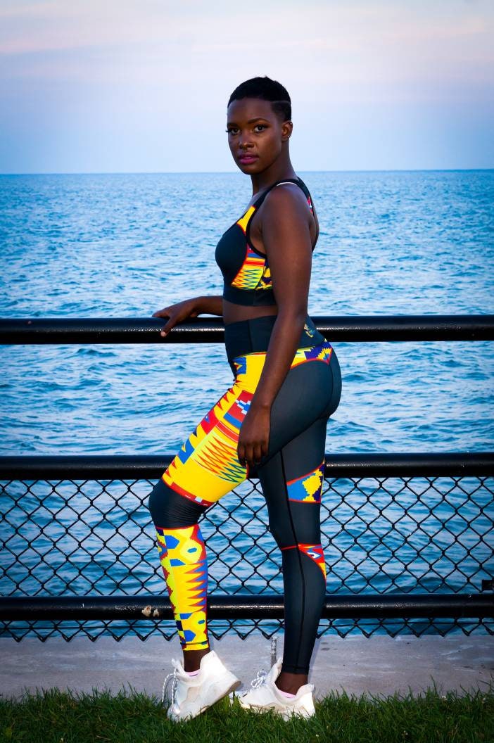 Kente Activewear, African Print Activewear, Dashiki Activewear, African
