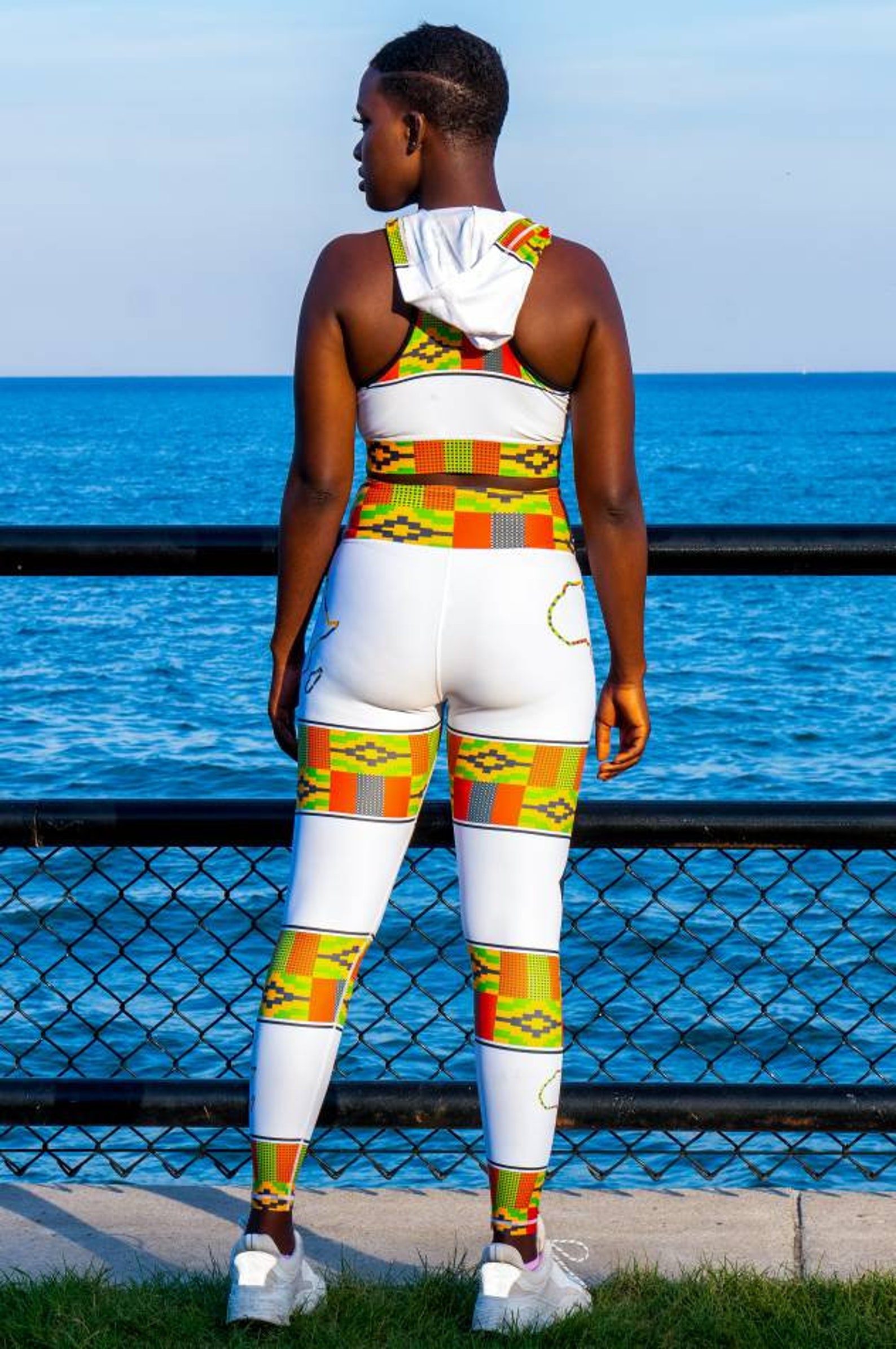 African Kente Pattern Print Women Leggings