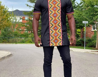 Kente swag shirt. African print shirt. Dashiki shirt. Ankara shirt