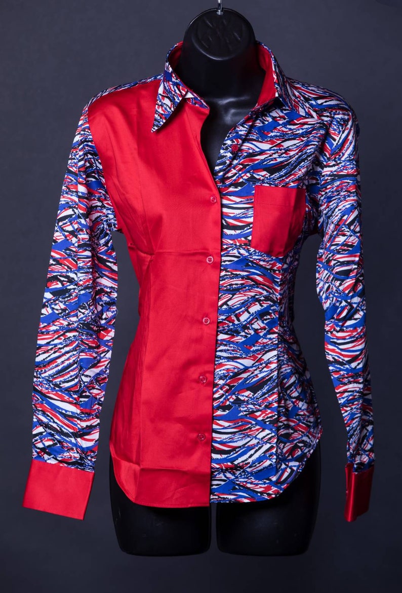 Woodin Print Shirt Women, African Print Shirt Women, Dashiki Shirt