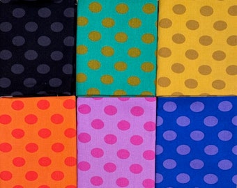 Six Fat Quarters of Alison Glass Bright Dots #2 from Andover Fabrics