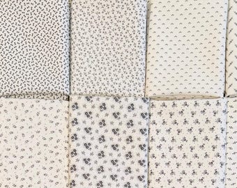 Ten Fat Quarters  Stack (2 1/2 yards) of Low Volume White Shirtings