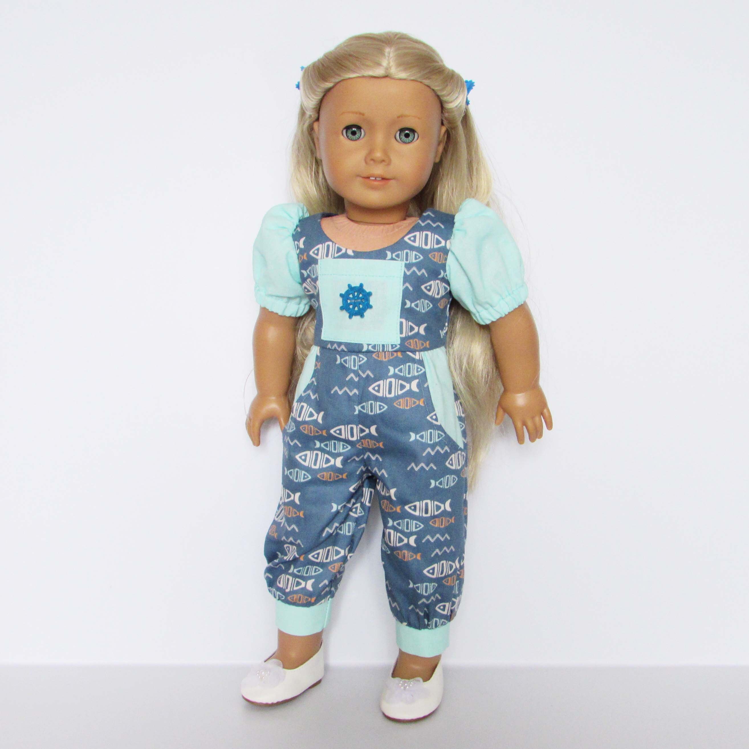 Doll jumpsuit pattern for American girl outfit doll overalls | Etsy