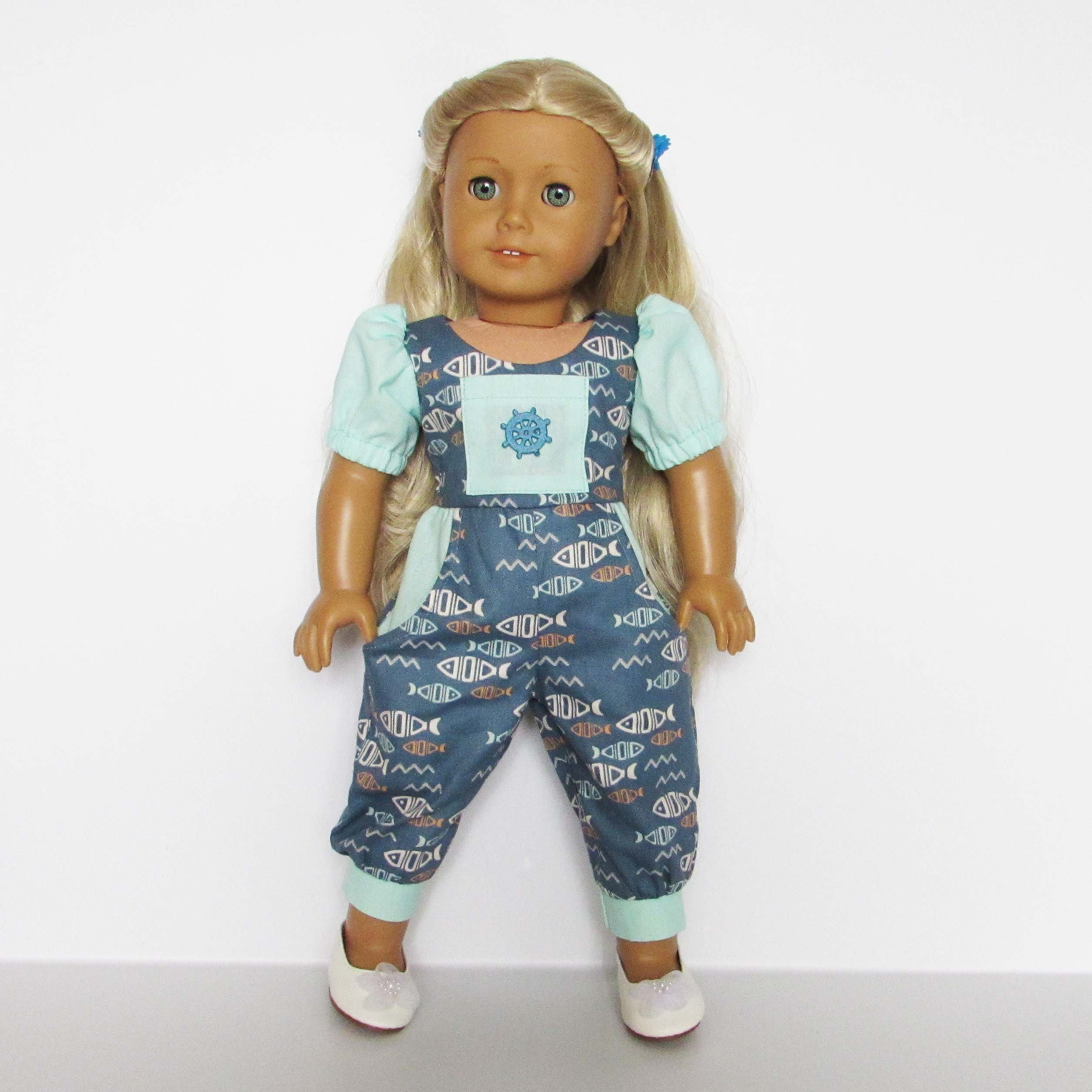 Doll jumpsuit pattern for American girl outfit doll overalls Etsy