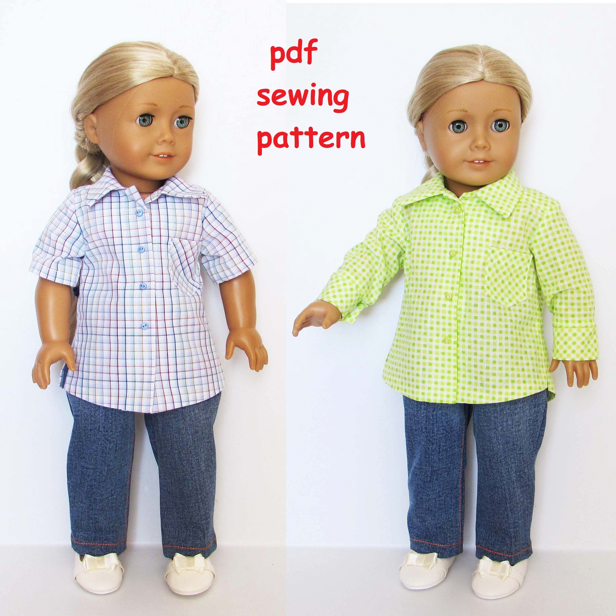 Shirt for doll sewing pattern American Girl doll Journey Etsy