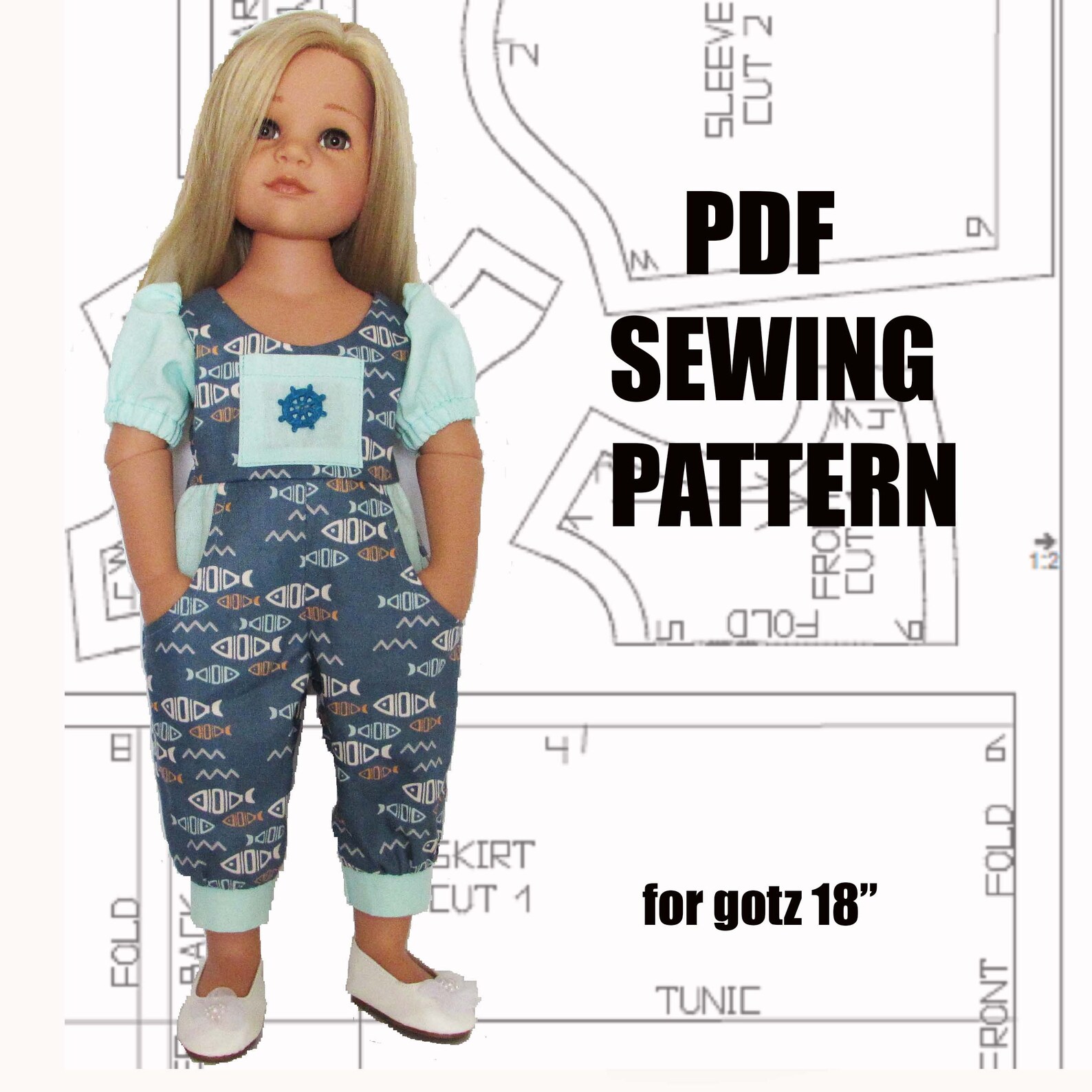 Doll Jumpsuit Pattern for Gotz Outfit Doll Doll Overalls Etsy