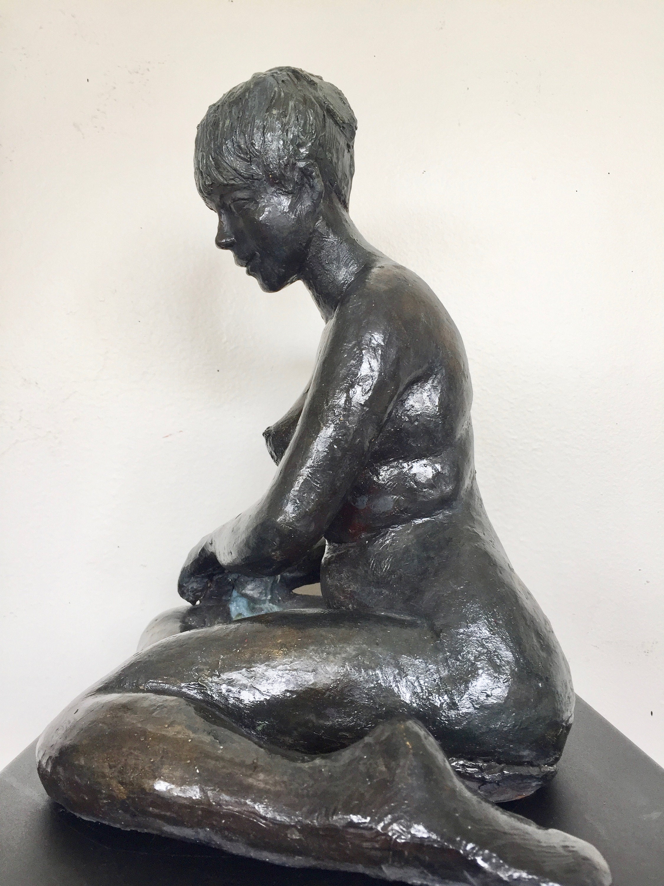 Emma Statue Sculpture Terre Cuite Art Du Nu Design Couleur Bronze 31/19/22cm