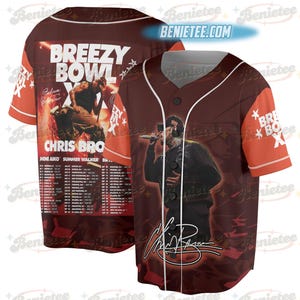 Breezy Bowl Tour XX Shirt, Chris Brown Breezy Bowl Baseball Jersey, Personalized Breezy Bowl XX 2025 Jersey