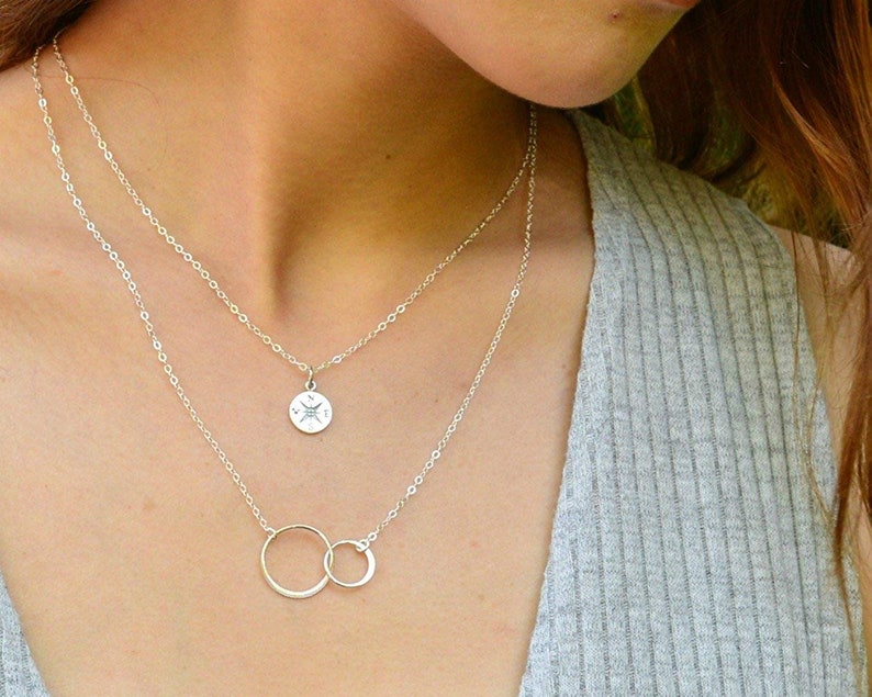 Daughter Wedding Gift Mother Daughter Jewelry Gift Mother Necklace Meaningful Interlocking Necklace for Daughter Graduation Birthday