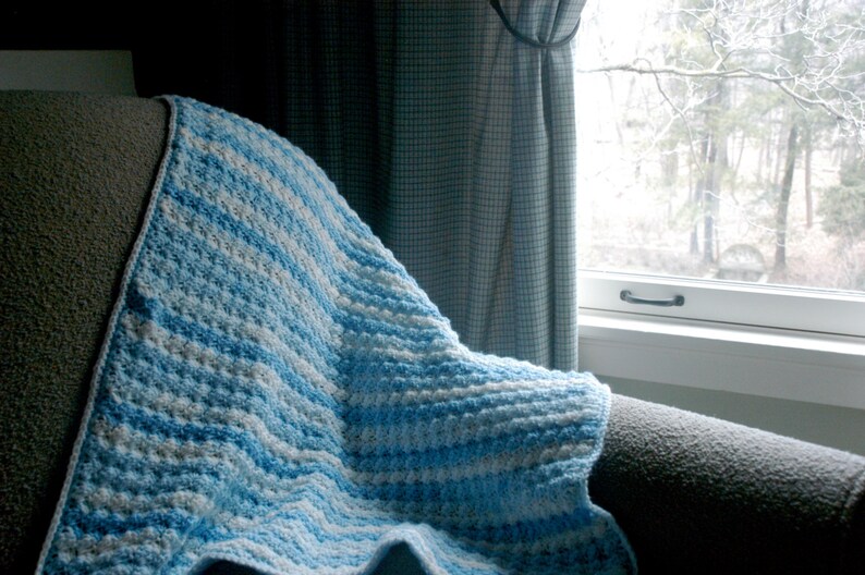 Blue Ombre Crochet Baby Blanket Etsy