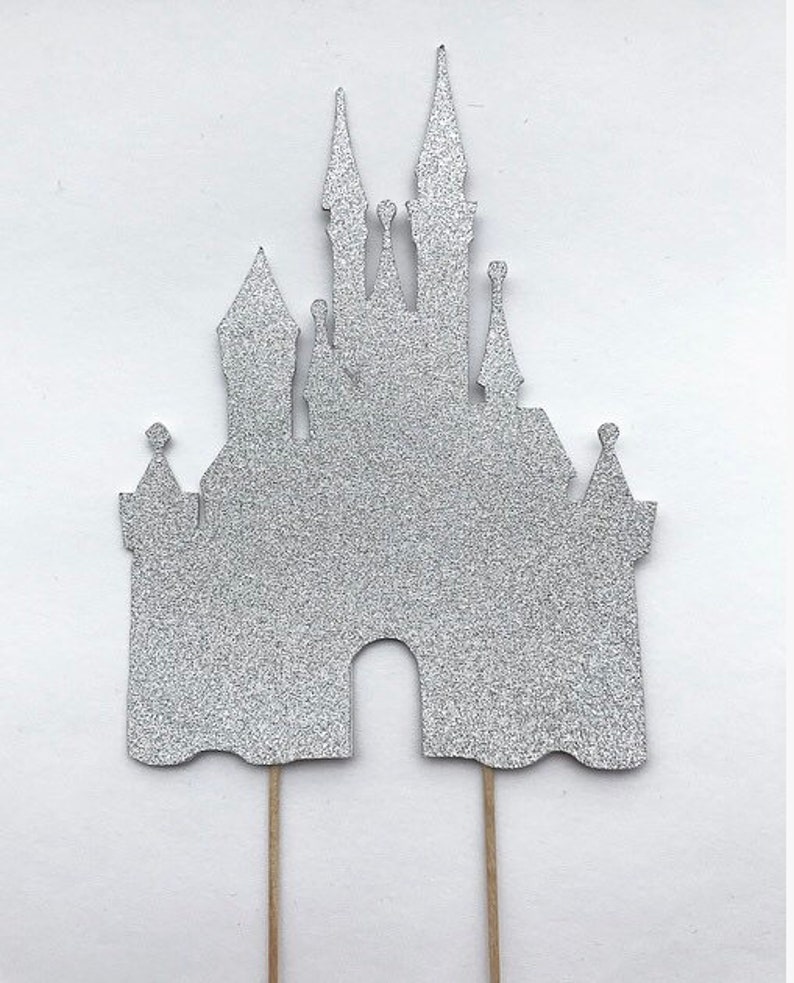 Castle Cake Topper Glitter Cake Topper Fairytale Cake Etsy