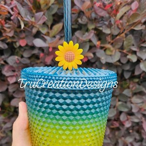 Sunflower Straw Charm Handmade one of a Kind TruCreationDesigns
