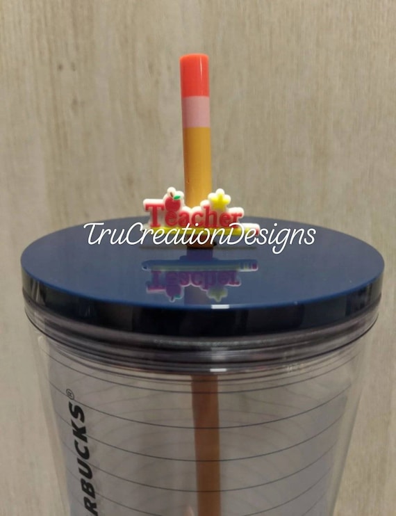 Apple Teacher Straw Topper 