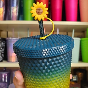 Sunflower Straw Charm With LID Handmade one of a Kind TruCreationDesigns