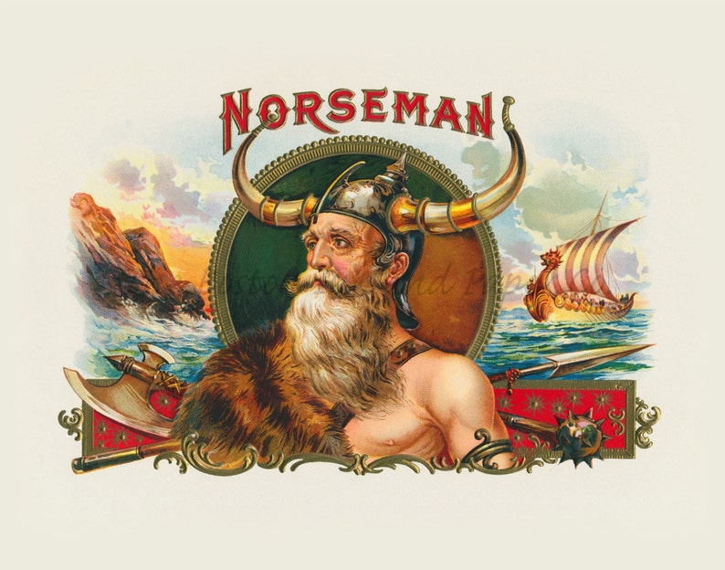 Norseman Viking Art Vintage Home Decor Wall Art For Living Etsy