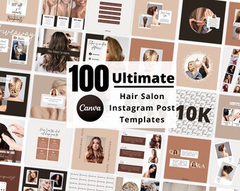 Editable Blush Beauty Business Instagram Puzzle Templates Canva Salon ...