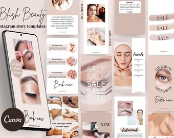 30 Editable Blush Beauty Business Instagram Templates Canva - Etsy