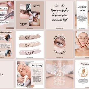30 Editable Blush Beauty Business Instagram Templates Canva - Etsy