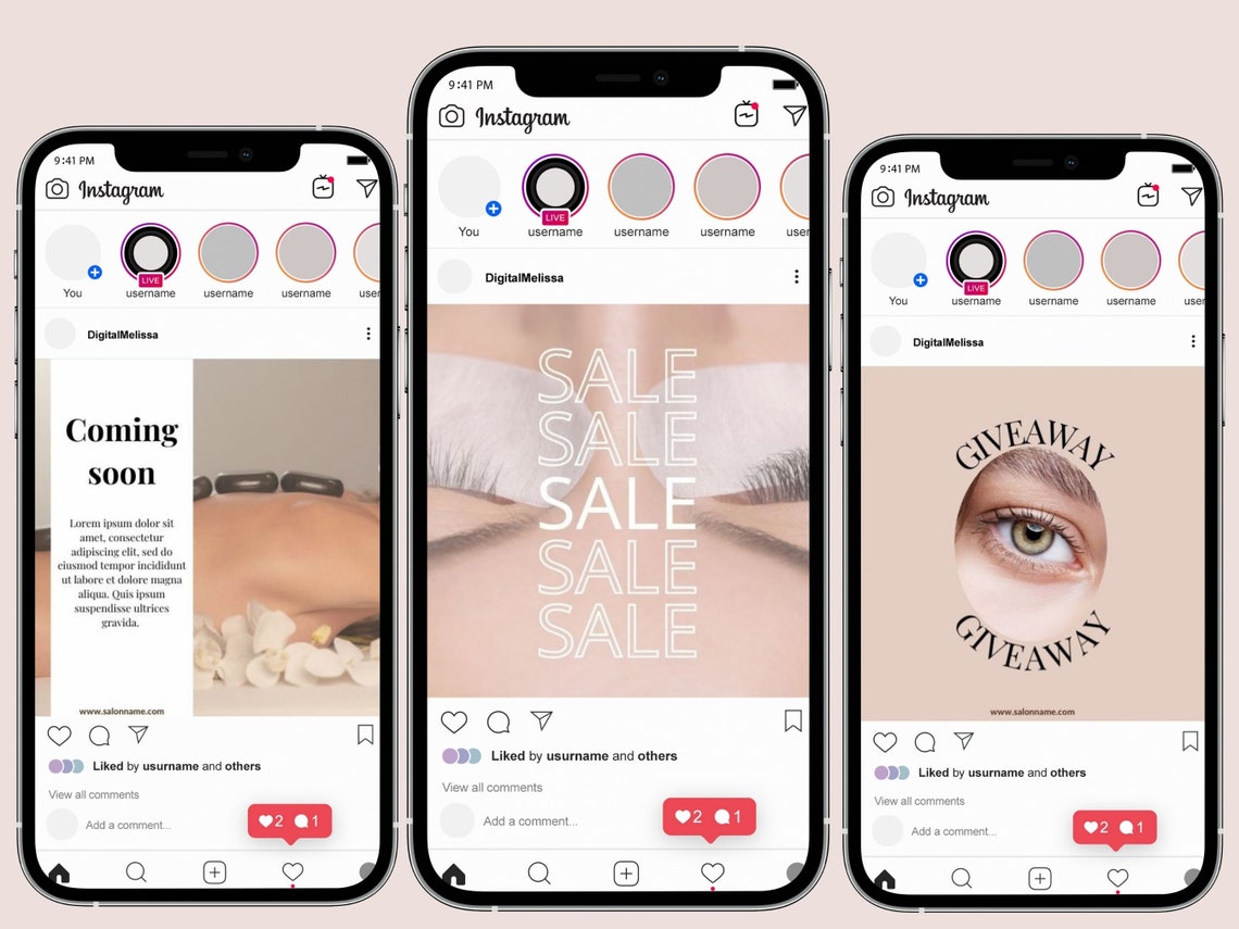 30 Editable Blush Beauty Business Instagram Templates Canva - Etsy