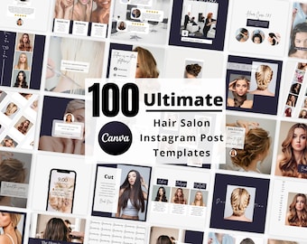 Editable Blush Beauty Business Instagram Puzzle Templates Canva Salon ...