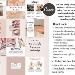 30 Editable Blush Beauty Business Instagram Templates Canva - Etsy
