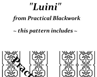 Luini - een Spaans-Stitche geteld Blackwork-ontwerpPATROON (HANDWERK) van praktisch Blackwork