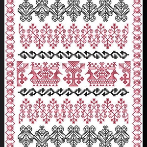 Ukrainian Rhapsody- a Rare Needle-warks Counted Blackwork Design PATTERN (HAND WORK) by Practical Blackwork