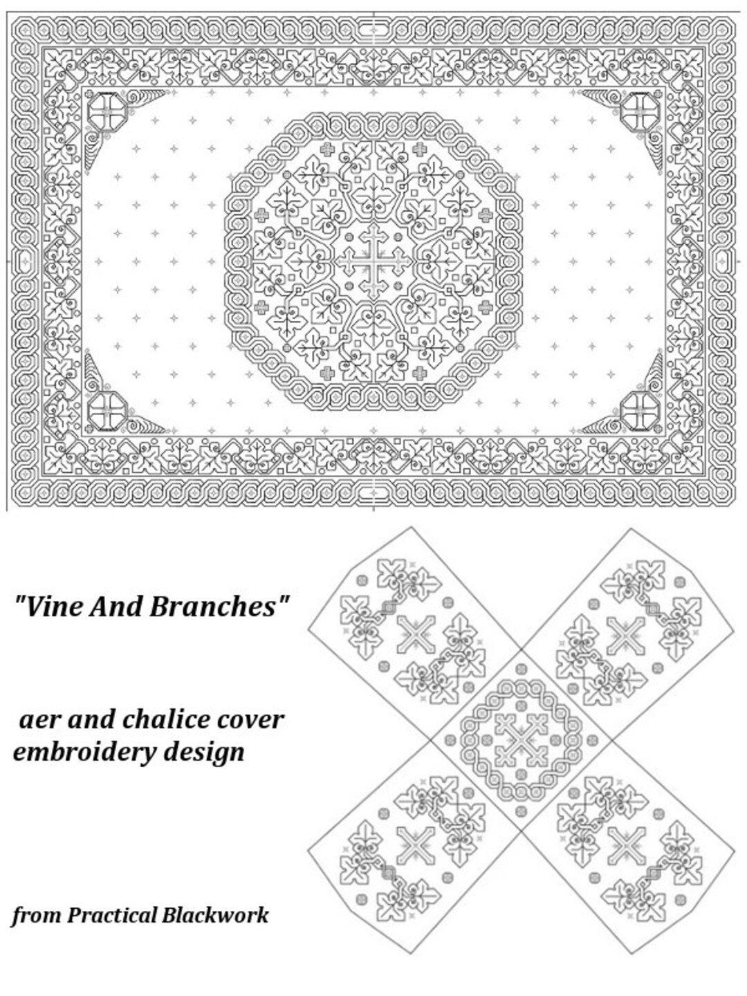 Vine and Branches Counted Blackwork Design PATTERN HAND WORK Etsy