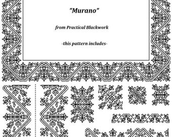 Murano - a Spanissheworke Counted Blackwork Design PATROON (HANDWORK) van Practical Blackwork