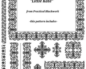 Little Kate - een Spanissheworke Counted Blackwork DesignPATROON (HANDWERK) van Practical Blackwork