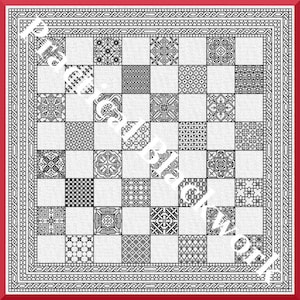 Esches - gezähltes Blackwork SchachbrettMUSTER (HAND-ARBEIT) aus Praktischer Schwarzarbeit