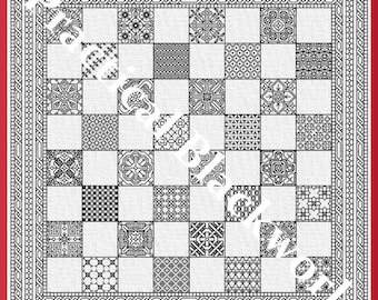 Esches - geteld blackwork-schaakbordpatroon (HANDWERK) van Practical Blackwork