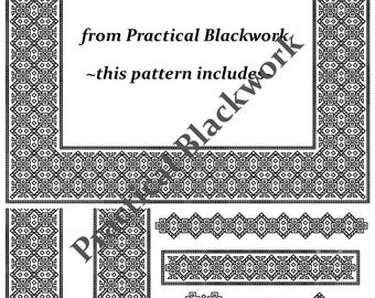 Oranje - een Spanissheworke Counted Blackwork DesignPATROON (HANDWERK) van Practical Blackwork